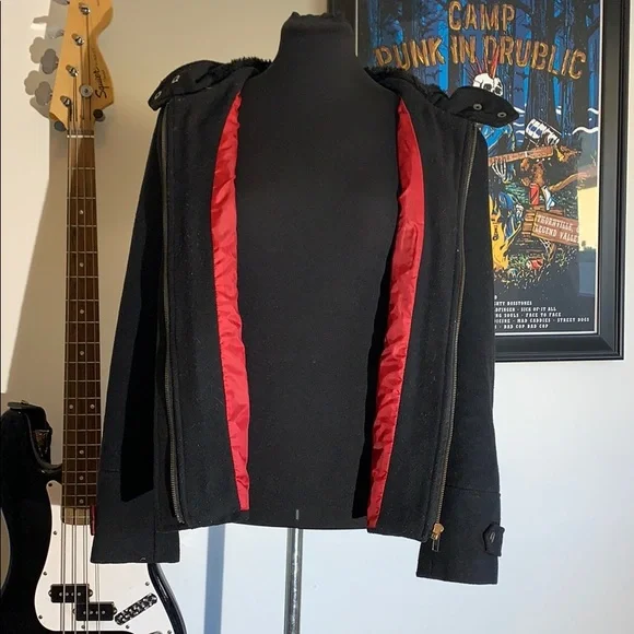 Hot Topic Peacoat with Faux Bone Closures - Picture 3 of 5